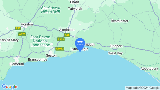 Lyme Regis Tide Location Pin on Map