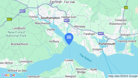 Calshot Castle Tide Location Pin on Map