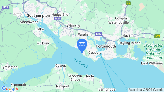 Lee-On-The-Solent Tide Location Pin on Map