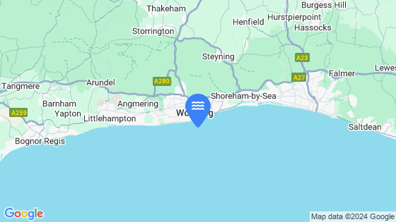 Worthing Tide Location Pin on Map