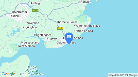 Clacton-On-Sea Tide Location Pin on Map