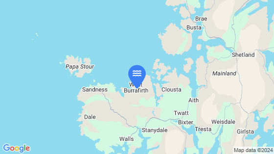 West Burra Firth Tide Location Pin on Map