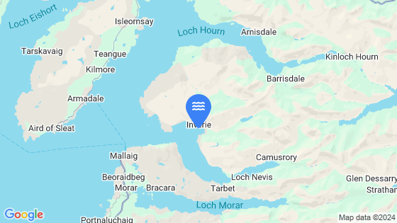 Inverie Bay Tide Location Pin on Map