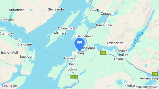 Dunstaffnage Bay Tide Location Pin on Map