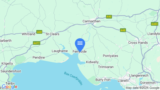 Ferryside Tide Location Pin on Map