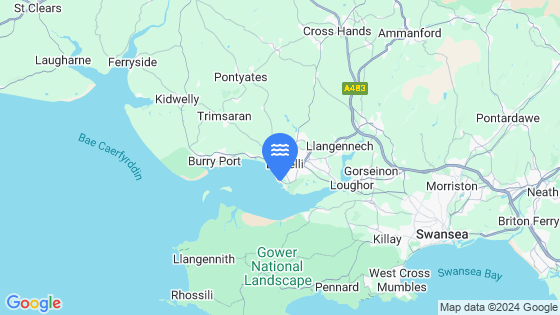 Llanelli Tide Location Pin on Map