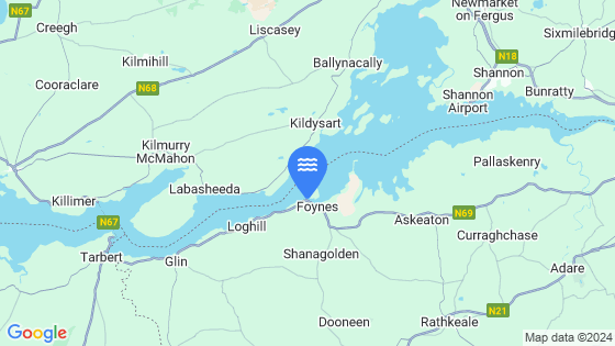 Foynes Island Tide Location Pin on Map